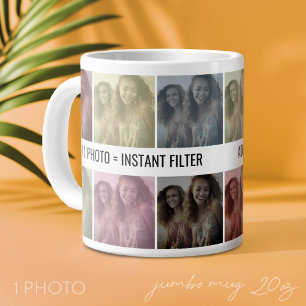 Sofort-Pop-Art-Fotocollage-Autofilter Jumbo-Tasse