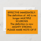 SOFORT WIRKSAM:Die Definition von MS ist ... Postkarte (Vorne/Hinten)