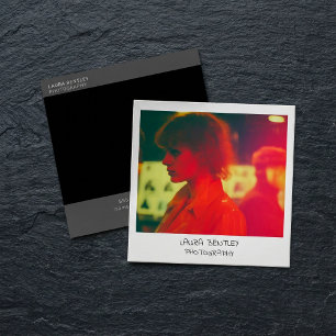 Sofortbild-Visitenkarte im Retro-Stil