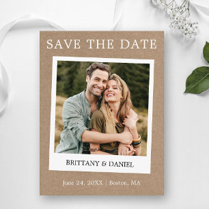 Sofortbildkamera-Stil Foto Kraft Save The Date Postkarte