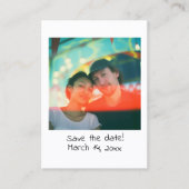 Sofortfotografie Hochzeit speichern Sie das Datum  Visitenkarte (Vorderseite)