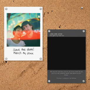 Sofortfotografie Hochzeit speichern Sie das Datum Visitenkarte