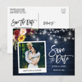 Sofortige Camera Floral Jars Blue Wood Save the Da Postkarte (Vorne/Hinten)