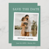 Sofortige Camera Style Couple Foto Eukalyptus Gree Save The Date (Vorne/Hinten)