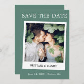 Sofortige Camera Style Couple Foto Eukalyptus Gree Save The Date (Vorne/Hinten)