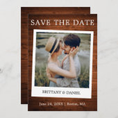 Sofortige Camera Style, paariges Foto Holz Save The Date (Vorne/Hinten)