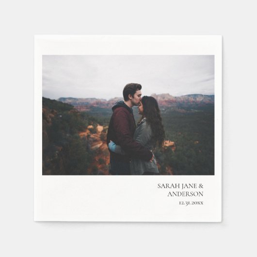 Sofortige Foto-Hochzeit oder Party-Monogramm Serviette (Vorderseite)