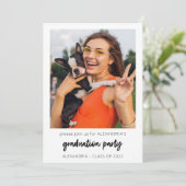 Sofortige Foto Vertikal-Weiß-2-Graduierungspartei Einladung (Stehend Vorderseite)
