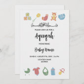 Sofortige Minimalistische Aqeeqah Aqiqah Invite Ca Einladung (Vorne/Hinten)