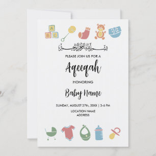 Sofortige Minimalistische Aqeeqah Aqiqah Invite Ca Einladung