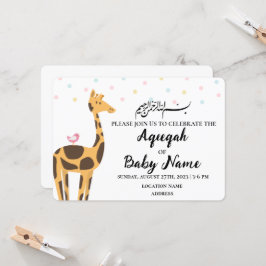 Sofortige moderne neutrale Aqeeqah-Einladungskarte Einladung