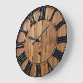 Sofortige römische Zahlen-Rustikal-Planke Große Wanduhr (Winkel)