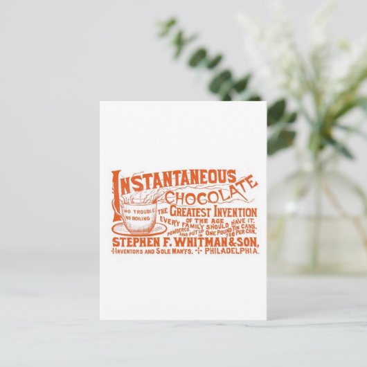 Sofortige Schokolade! Postkarte (Stehend Vorderseite)