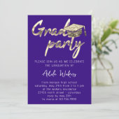 Sofortiger Download der Graduation Party Gold Cup  Einladung (Stehend Vorderseite)