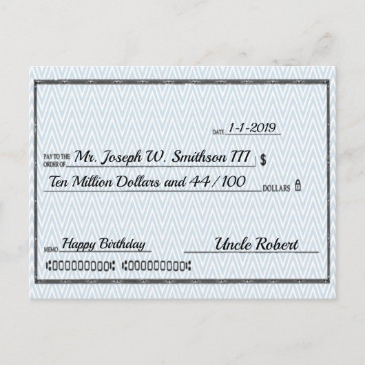 Sofortiger Millionär-Karo Postkarte (Vorderseite)