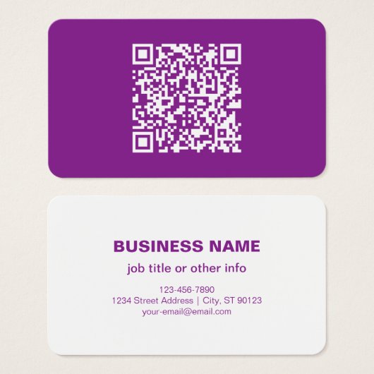Sofortiger QR-Code mit Ihrer Website-URL | Lila (Vorne & Hinten)