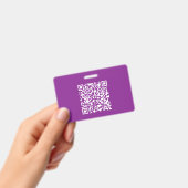 Sofortiger QR-Code mit Ihrer Website-URL | Lila Ausweis (Handheld)