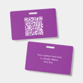 Sofortiger QR-Code mit Ihrer Website-URL | Lila Ausweis (Vorder- & Rückseite)