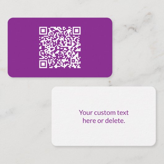 Sofortiger QR-Code mit Ihrer Website-URL | Lila Begleitkarte (Vorne/Hinten)