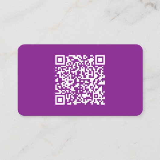Sofortiger QR-Code mit Ihrer Website-URL | Lila Begleitkarte (Vorderseite)