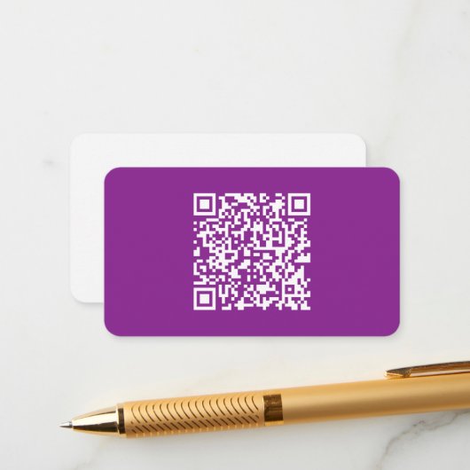 Sofortiger QR-Code mit Ihrer Website-URL | Lila Begleitkarte (Vorderseite/Rückseite Beispiel)
