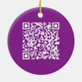 Sofortiger QR-Code mit Ihrer Website-URL | Lila Keramik Ornament (Hinten)