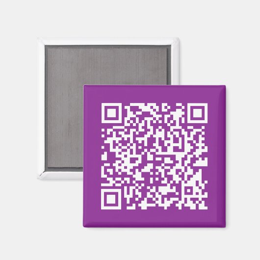 Sofortiger QR-Code mit Ihrer Website-URL | Lila Magnet (Vorderseite/Rückseite)