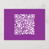 Sofortiger QR-Code mit Ihrer Website-URL | Lila Postkarte (Vorderseite)