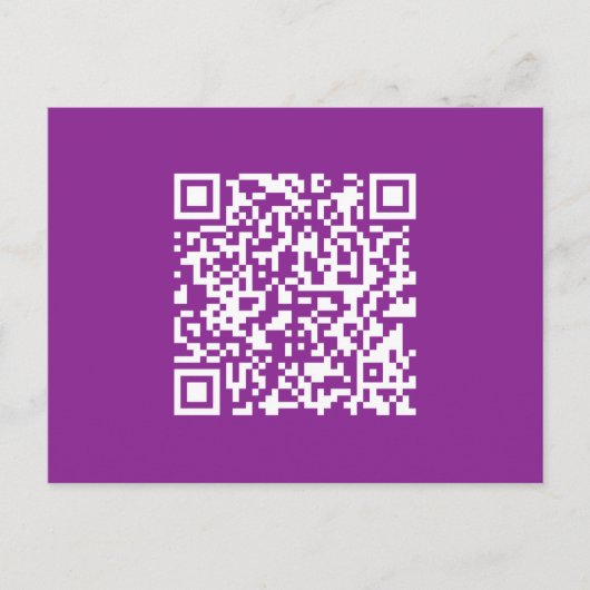 Sofortiger QR-Code mit Ihrer Website-URL | Lila Postkarte (Vorderseite)