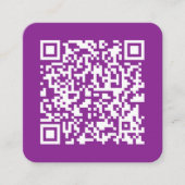 Sofortiger QR-Code mit Ihrer Website-URL | Lila Quadratische Visitenkarte (Vorderseite)