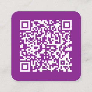 Sofortiger QR-Code mit Ihrer Website-URL   Lila Quadratische Visitenkarte