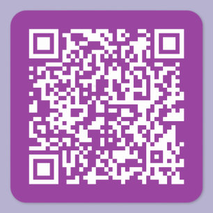 Sofortiger QR-Code mit Ihrer Website-URL Lila Quadratischer Aufkleber