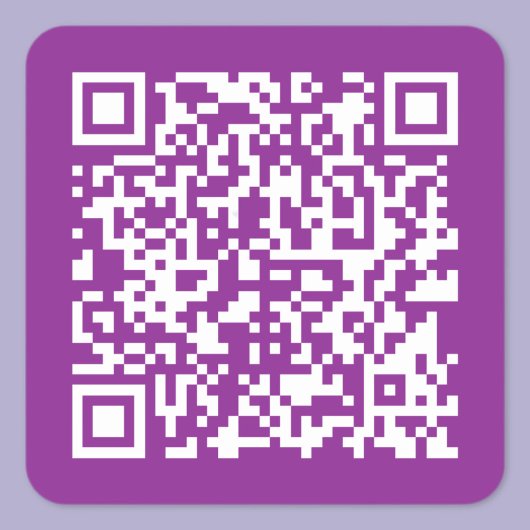 Sofortiger QR-Code mit Ihrer Website-URL | Lila Quadratischer Aufkleber