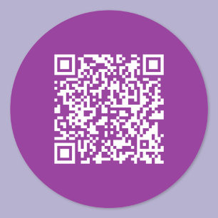 Sofortiger QR-Code mit Ihrer Website-URL Lila Runder Aufkleber