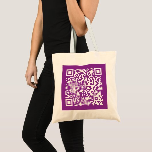 Sofortiger QR-Code mit Ihrer Website-URL | Lila Tragetasche (Vorderseite (Produkt))