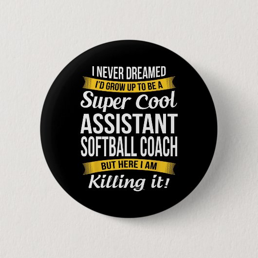 Sofortiger Softball-Trainer Danke Lustiges Geschen Button (Vorderseite)