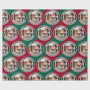 Sofortiger Weihnachtsmann! Einfach das Gesicht ein Geschenkpapier