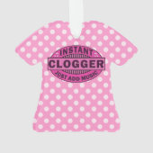 Sofortiges Clogger addieren gerade Musik-Rosa Ornament (Rückseite)