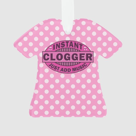 Sofortiges Clogger addieren gerade Musik-Rosa Ornament (Rückseite)