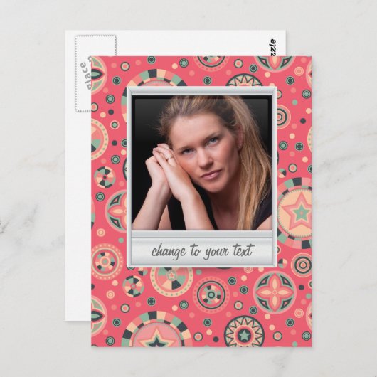 Sofortiges Foto - Fotoframe mit Muster Postkarte (Vorne/Hinten)