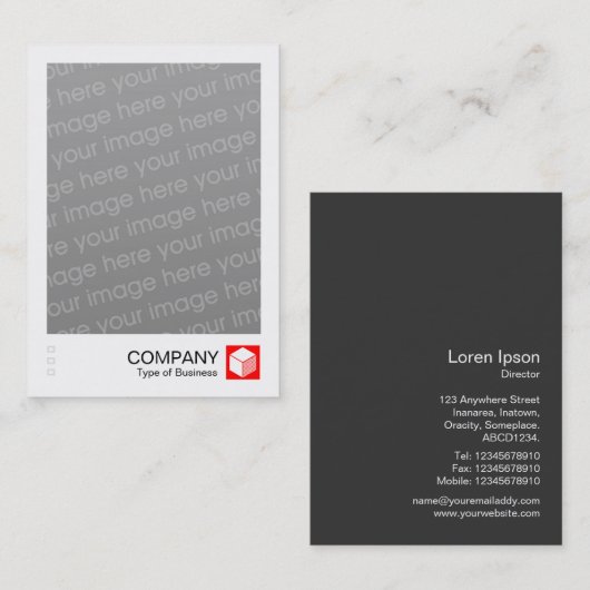 Sofortiges Foto - Logo-Panel - Rot Visitenkarte (Vorne/Hinten)