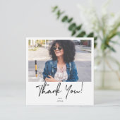 Sofortiges Foto & Typografie Danke Karte - 2 Foto (Stehend Vorderseite)