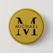 Sofortiges Monogramm Stylisches Button Elegantes D (Vorderseite)
