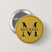 Sofortiges Monogramm Stylisches Button Elegantes D (Vorne & Hinten)