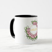 Sofortiges Schwarzes Hochzeitsmonogramm-Mug - Mini Tasse (Vorderseite Links)