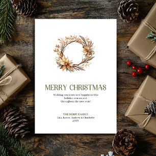 Sofortiges Weihnachtsornament Elfenbein Gold Schri Feiertagskarte