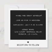 Sofortkamera-Foto Retro-Hochzeit Einladung (Rückseite)