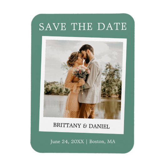 Sofortkamera Save the Date Eukalyptus Green Magnet (Vertikal)