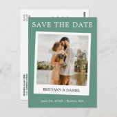 Sofortkamera Save the Date Eukalyptus Green Postkarte (Vorne/Hinten)