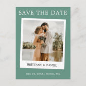 Sofortkamera Save the Date Eukalyptus Green Postkarte (Vorderseite)